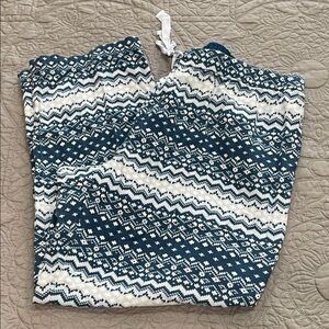 Lands' End Blue and White Cotton PJ Pants LP